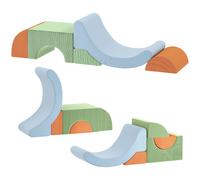 AIYAPLAY Ensemble de 5 blocs souples pour tout-petits, pour l'escalade, le rampement, la construction, léger, corduroy, mousse, multicolore