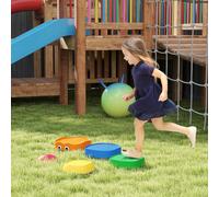AIYAPLAY Ensemble de Pierres d'Équilibre pour Enfants Empilables de 5 Pièces Antidérapantes pour Intérieur et Extérieur Multicolore