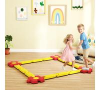 AIYAPLAY Ensemble poutre d'équilibre pour enfants, flexible et personnalisable, en plastique, parties modulaires, Jaune+Rouge