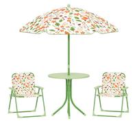 AIYAPLAY - Ensemble salon de jardin enfant pliable 2 places, 4 pièces, motif vie de la forêt, vert