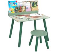 AIYAPLAY Ensemble Table et Chaise Enfant avec Porte-Livres 3-8 Ans Vert | Table pour Enfant, Motifs d'Ours, Chambre à Coucher, Salon, Salle de Classe