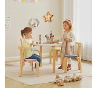AIYAPLAY Ensemble table et chaises 5 pièces pour enfant, bois massif léger, multicolore