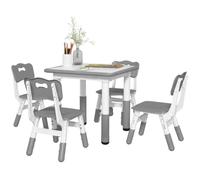 AIYAPLAY Ensemble Table et chaises pour Enfants Hauteur réglable Gris