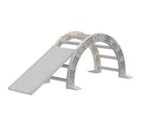 AIYAPLAY Escalade pour Enfants de 18-48 Mois 4 en 1 avec Arche d'Escalade Bascule Rampe et Toboggan 164x70x57 cm Gris et Blanco