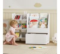 AIYAPLAY Étagère enfant pour jouets avec 6 bacs amovibles 3 étagères ouvertes et tiroir inférieur sur roulettes pour garderie