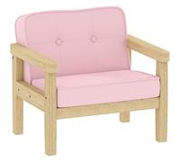 AIYAPLAY Fauteuil pour enfant, aspect cordon, pieds en bois massif, fauteuil en mousse, pour chambre d'enfant, salle de jeux, 46,5 x 44 x 45 cm, pour enfants de 3 à 8 ans, rose