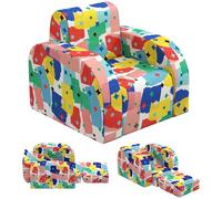AIYAPLAY Fauteuil pour Enfants, 2 en 1 Pliable, Fauteuil pour Enfant, pour Chambre à Coucher, Salle de Jeux, Salon, pour garçons et Filles de 18 Mois à 3 Ans - Multicolore