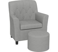 AIYAPLAY Fauteuil pour enfants Canapé pour enfants avec repose-pieds Canapé pour enfants à partir de 18 mois Meubles pour enfants Chambre d'enfants aspect lin Bois d'eucalyptus Gris 45 x 43 x 50,5 cm