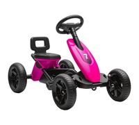 AIYAPLAY Go Kart à pédales pour Enfants, Voiture de Course pour Enfants avec pneus EVA Silencieux, pour 2-5 Ans, Rose