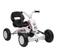AIYAPLAY Go Kart à pédales, voiture de course pour enfants, design sportif avec châssis en acier, Go Kart pour enfants de 2 à 5 ans, blanc