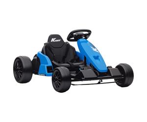 AIYAPLAY Go Kart électrique Enfants 24V 6-18km/h Drift 2 Moteurs Bleu | Mode drift, siège réglable, Go Kart avec musique MP3, port USB, démarrage progressif, pour âges 6-12