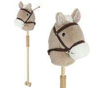 AIYAPLAY Hobby Horse Cheval de bataille avec son, rouleau, bâton en bois, hobby Horsing en polyester pour enfants de 24 mois et plus, cheval bâton et jeu de rôle