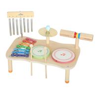 AIYAPLAY Instruments de musique en bois pour enfants style Montessori avec tambour xylophone double tonalité cymbale cloche éolienne