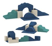 AIYAPLAY Jeu de 7 Blocs de Mousse pour Enfants Blocs de Psychomotricité Jouet d'Apprentissage pour Grimper et Ramper Bleu