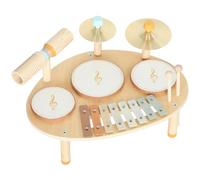 AIYAPLAY Jeux de Tambours pour Bébé avec Xylophone pour Tout-Petits 2+ Ans | Tambour Bébé, Instruments de Musique pour Enfants en Bois, Cadeaux de Garçons et Filles, Bois Naturel