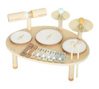AIYAPLAY Jeux de Tambours pour Bébé, Tambour bébé avec Xylophone pour Tout-Petits, Instruments de Musique en Bois, Naturel