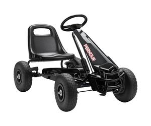 AIYAPLAY Kart à pédales Go-Kart pour Enfants, avec siège réglable, pneus EVA, Embrayage Manuel et Frein, véhicule à pédales pour garçons et Filles de 3 à 8 Ans, Noir
