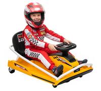 AIYAPLAY Kart électrique 24 V pour enfants, kart de course avec mode dérive, moteur sans balais de 300 W, démarrage en douceur, double vitesse, cadre en acier et harnais, vitesse maximale 15 km/h