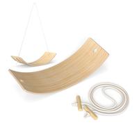 AIYAPLAY Kids Wooden Balance Board with Rope, Wooden Wobble Board with Felt, Curvy Swing Seesaw Outdoor Indoor Toy for Sensory Play, Sensory Play Equipment for Toddler 3-6 Years Old