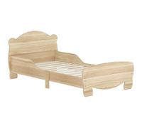 AIYAPLAY Lit d'enfant Lit de maison en bois massif Lit d'adolescent avec protection contre la chute, lit de jeu lit simple avec design d'ours pour chambre d'enfant bois naturel