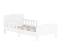 AIYAPLAY Lit Enfant, lit au Sol Enfant avec barrières de sécurité Haute, sommier à Lattes et Cadre Robuste, pour Fille et garçon de 3 à 8 Ans, Compatible avec Matelas 140 x 70 cm, Blanc