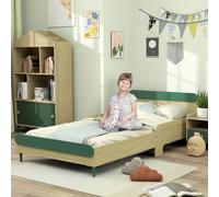 AIYAPLAY Lit pour enfant lit au sol enfant de 3 à 10 ans avec barrière de sécurité, sommier à lattes inclus, vert