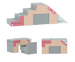 AIYAPLAY Lot de 2 blocs de construction géants en mousse pour enfants - Grands blocs de construction avec aspect velours - Pour l'escalade - Multicolore
