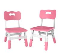 AIYAPLAY Lot de 2 chaises de Bureau Enfant réglables, Dossier Ergonomique, 3 hauteurs d’Assise, pour 18 Mois à 8 Ans, Charge Max. 50 kg, Rose