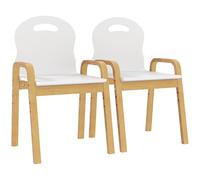 AIYAPLAY Lot de 2 chaises pour Enfants réglables en Hauteur, Fauteuil Enfants en Bois Massif avec accoudoirs, pour Manger, Lire, étude et Jouer, 3 à 15 Ans, Blanc
