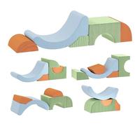 AIYAPLAY Lot de 5 blocs de construction en mousse pour enfants - Blocs de construction souples - Grands blocs de construction pour bébé - Avec aspect velours côtelé - Multicolore