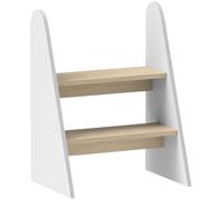 AIYAPLAY Marche Pied Enfant marchepied Enfants escabeau 2 marches pour Enfants 3 à 8 Ans en Bois Charge Max. 20 kg Parfait pour cusine, Salle de Bain, Apprentissage de la propreté, Blanc