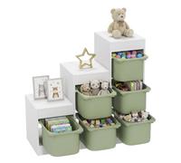 AIYAPLAY Meuble de Rangement pour Jouets 3 Niveaux 3-8 Ans Vert
