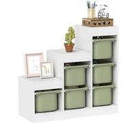 Meuble de rangement pour jouets des enfants - AIYAPLAY - avec 6 bacs amovibles - 3 niveaux de rangement - 96 x 38,5 x 90 - vert