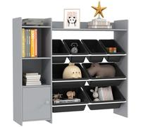 AIYAPLAY Meuble de Rangement pour Jouets, avec 8 bacs Amovibles, étagères de Rangement, Armoire, Organisateur de Jouets, pour Salle de Jeux, Chambre d'enfant, crèche, Gris