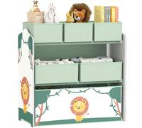 AIYAPLAY Meuble rangement enfant à 3 niveaux, étagère de rangement pour jouets enfants avec 6 boîtes en tissu amovibles, pour chambre d'enfant, salle de jeux, garderie, vert Descriptions Longues:L'éta