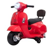 AIYAPLAY Mini Vespa GTS sous Licence, Moto électrique Enfant avec Batterie, roulettes, Phare, 2,5 km/h, Jusqu’à 25 kg, Rouge, 18-36 Mois