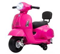 AIYAPLAY Mini Vespa GTS sous Licence, Moto électrique Enfant avec Batterie, roulettes stabilisatrices et Phare, 2,5 km/h, 25 kg Max., 18-36 Mois, Rose
