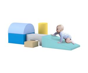 AIYAPLAY Module motricité bébé Parcours Blocs de Construction en Mousse | Avec Housse en Revêtement Synthétique, Jouets Éducatifs, Enfants d'Âge Préscolaire, 6PCS, Multicolore