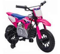 AIYAPLAY Moto électrique Enfant Honda sous Licence 12V, avec Roues stabilisatrices, Suspension arrière et démarrage progressif, 3-8 Ans, Rose et Bleu