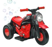 AIYAPLAY Moto Électrique Enfants 3 Roues 6 V 3 km/h 2 à 5 Ans Rouge | Voiture Électrique Enfants, Effets Lumineux et Sonores, Fonction Bulles, Charge Max. 30 kg