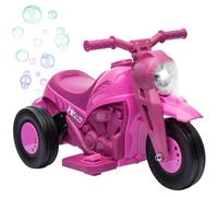 AIYAPLAY Moto électrique Enfants, 3 Roues, 6 V, 3 km/h, Voiture électrique Enfants avec Fonction de Bulles, Effets Lumineux et sonores, 2 à 5 Ans, Charge Max. 30 kg, Rose