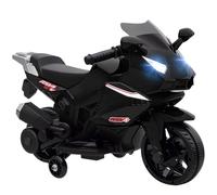AIYAPLAY Moto électrique Enfants 6 V, Effets Lumineux, 2,5 km/h, Noir