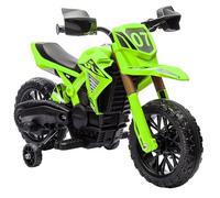 AIYAPLAY Moto cross électrique enfants 3-8 ans - 6V, 2 moteurs, klaxon, roues d'entraînement - vert