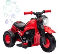 AIYAPLAY Moto électrique pour enfant 6 V avec machine à bulles de savon, musique, phare, fonction avant, arrière, tricycle pour enfants de 2 à 5 ans, rouge