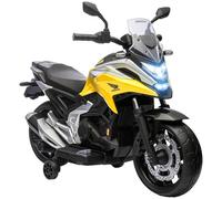 AIYAPLAY Moto électrique pour enfant avec MP3, USB, stabilisateurs, musique, phares, 2 roues stabilisatrices, pour enfants de 3 à 6 ans, jaune