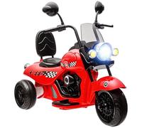 AIYAPLAY Moto électrique pour enfants, 6V, avec musique et phares LED, 3-5 km/h, pour enfants de 3-6 ans, max. 25 kg, rouge