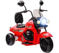 AIYAPLAY Moto électrique pour enfants, moto 6V pour enfants avec musique, véhicule pour enfants avec phares LED, 3-5 km/h, pour enfants de 3-6 ans, max. 25 kg, rouge
