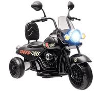AIYAPLAY Moto électrique pour Enfants, Moto 6V pour Enfants avec Musique, véhicule pour Enfants avec phares LED, 3-5 km/h, pour Enfants de 3-6 Ans, Max. 25 kg, Noir