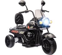 AIYAPLAY Moto électrique pour enfants, moto 6V pour enfants avec musique, véhicule pour enfants avec phares LED, 3-5 km/h, pour enfants de 3-6 ans, max. 25 kg, noir