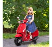 AIYAPLAY Moto Électrique pour Enfants, Vespa, Musique & Phares, 107x47x73 cm, Rouge